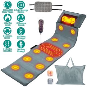 Full Body Electric Massage Mat with Heat Vibration Massage Pad Cushion Back Massage Mattress Chair Pad with Neck Massage Pillow with 10 Vibration