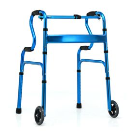 Blue walking aid foldable